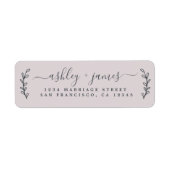 Chic Script Pastel Lila Wedding Rücksendeadresse (Vorne)