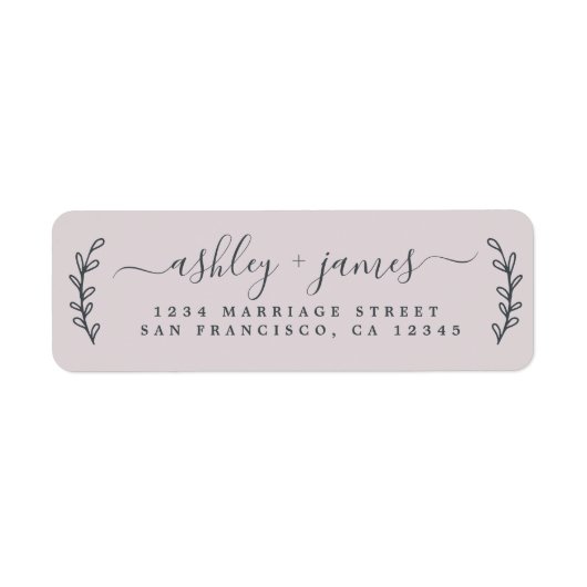 Chic Script Pastel Lila Wedding Rücksendeadresse (Vorne)