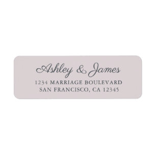 Chic Script Pastel Lila Wedding Rücksendeadresse