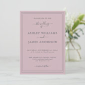 Chic Script Pastel Lila Wedeleinladung Einladung (Stehend Vorderseite)