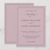 Chic Script Pastel Lila Wedeleinladung Einladung (Vorne/Hinten)