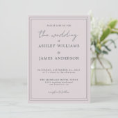 Chic Script Pastel Lila Wedeleinladung Einladung (Stehend Vorderseite)