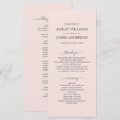 Chic Script Pastel Pink Einfache Minimale Hochzeit Programm (Vorne/Hinten)