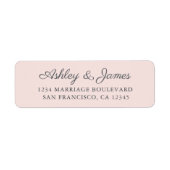 Chic Script Pastel Pink Wedding Rücksendeadresse (Vorne)