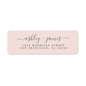 Chic Script Pastel Pink Wedding Rücksendeadresse (Vorne)