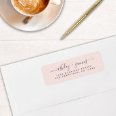 Chic Script Pastel Pink Wedding Rücksendeadresse