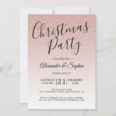 Chic Script Pink Glitzer Ombre Party Einladung (Vorderseite)