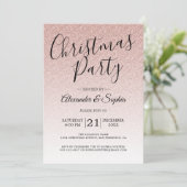 Chic Script Pink Glitzer Ombre Party Einladung (Stehend Vorderseite)
