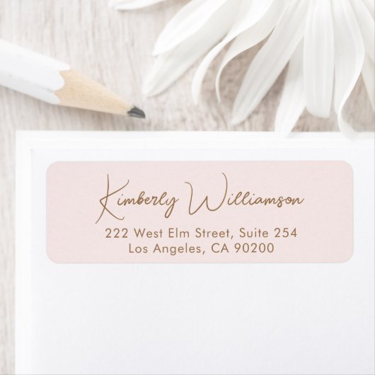 Chic Script Pink Gold Rücksendeadresse (Insitu)