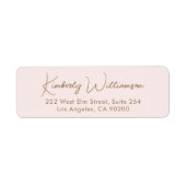 Chic Script Pink Gold Rücksendeadresse (Vorne)