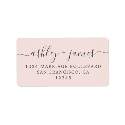Chic Script Pink - Rücksendeadresse Adressaufkleber (Vorne)