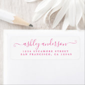 Chic Script Pink Tinte Rücksendeadresse (Insitu)