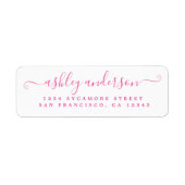 Chic Script Pink Tinte Rücksendeadresse (Vorne)