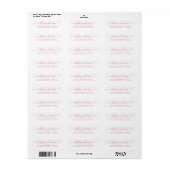 Chic Script Pink Tinte Rücksendeadresse (Vorne)
