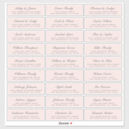 Chic Script Pink Wedding Guest Address Labels