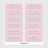 Chic Script Pink Wedding Guest Address Labels (Blatt)