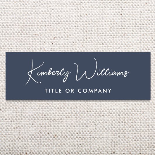 Chic Script Professional Blau Namensschild
