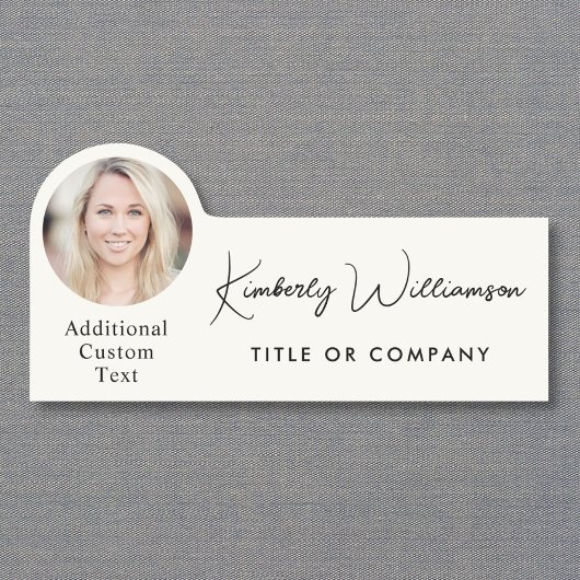 Chic Script Professional Cream Foto Namensschild