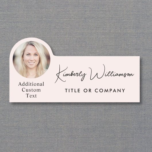 Chic Script Professional Pink Foto Namensschild