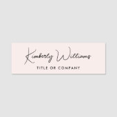 Chic Script Professional Pink Namensschild (Vorderseite)