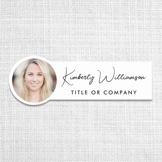 Chic Script Professionelles Foto Namensschild