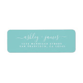Chic Script Purist Blue Wedding Rücksendeadresse (Vorne)