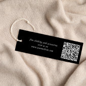 Chic Script QR Code Black Clothing Tag