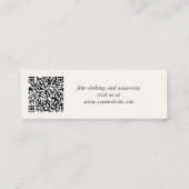 Chic Script QR Code Cream Clothing Hang Tag (Rückseite)