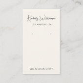 Chic Script QR Code Cream Earring Display Card Visitenkarte (Vorderseite)