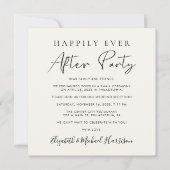 Chic Script QR Code Cream Wedding Reception Einladung (Vorderseite)