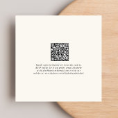 Chic Script QR Code Cream Wedding Reception Einladung