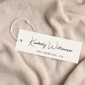 Chic Script QR-Code Creme Kleidungsetikett Mini Visitenkarte