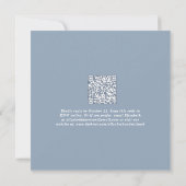 Chic Script QR Code Dusty Blue Wedding Reception Einladung (Rückseite)