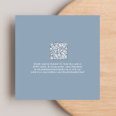 Chic Script QR Code Dusty Blue Wedding Reception Einladung