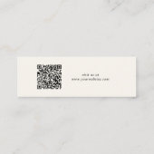 Chic Script QR Code Earring Cream Display Card Mini Visitenkarte (Rückseite)