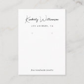Chic Script QR Code Earring Juwelier Display Card Visitenkarte (Vorderseite)