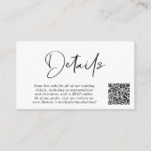 Chic Script QR Code Hochzeitdetails Begleitkarte (Vorderseite)