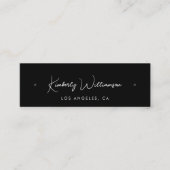 Chic Script QR Code mit schwarzer Grafikkarte Mini Visitenkarte (Vorderseite)