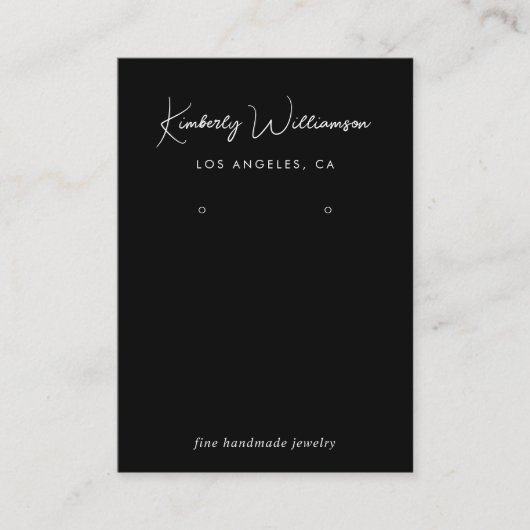 Chic Script QR Code mit schwarzer Grafikkarte Visitenkarte (Vorderseite)