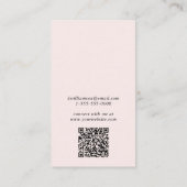 Chic Script QR Code Rosa Earring Display Card Visitenkarte (Rückseite)