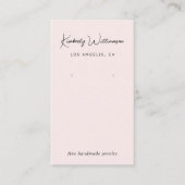 Chic Script QR Code Rosa Earring Display Card Visitenkarte (Vorderseite)