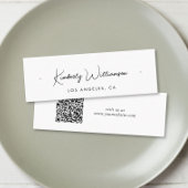 Chic Script QR Code Studioaufsteckkarte Mini Visitenkarte