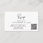 Chic Script QR Code Wedding RSVP Begleitkarte (Vorderseite)