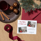 Chic Script Red Frohe Weihnachtskarte