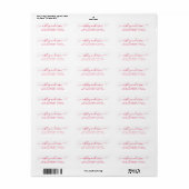 Chic Script Red Ink Name Rücksendeadresse (Vorne)