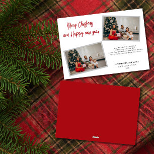 Chic Script Red Merry Christmas Feiertagskarte