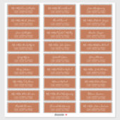 Chic Script Rust Orange Guest Address Labels (Blatt)