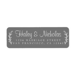 Chic Script Rustic Foliage Wedding Rücksendeadress