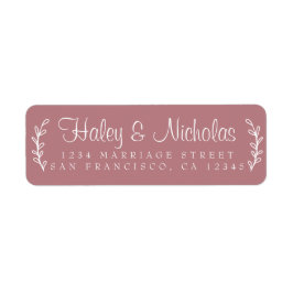 Chic Script Rustic Foliage Wedding Rücksendeadress
