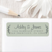Chic Script Rustic Foliage Wedding Rücksendeadress (Insitu)